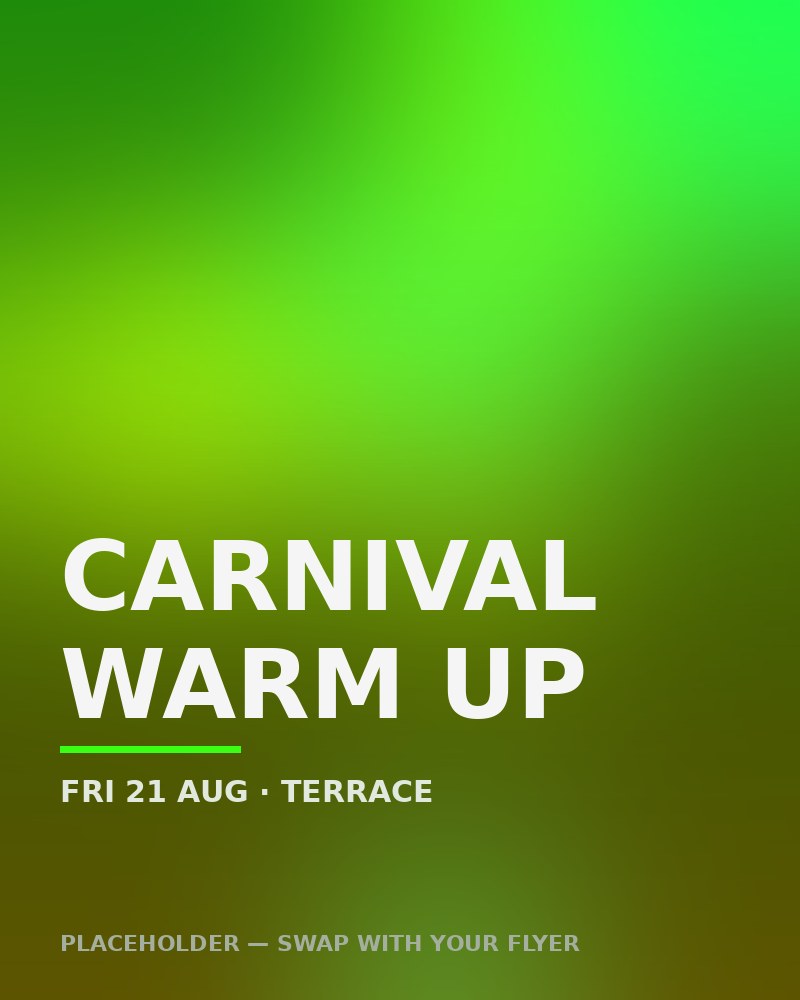 Event flyer — Carnival Warm Up
